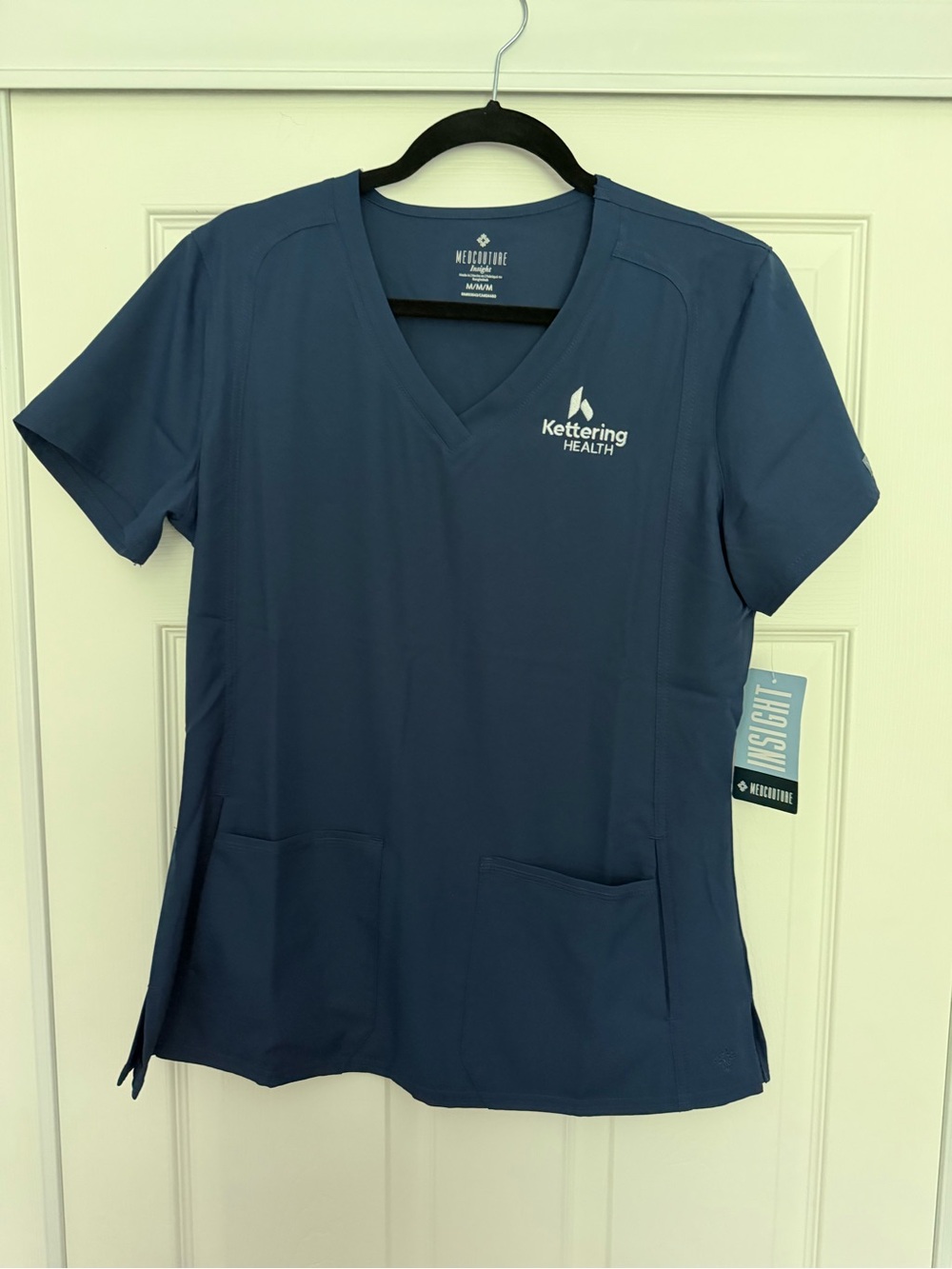 Kettering health navy scrub top size medium